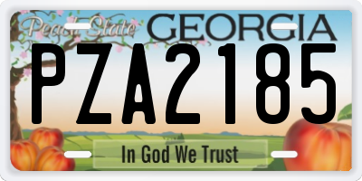 GA license plate PZA2185