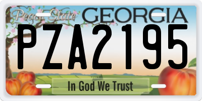 GA license plate PZA2195