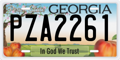 GA license plate PZA2261