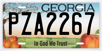 GA license plate PZA2267