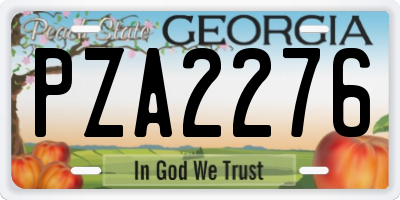 GA license plate PZA2276