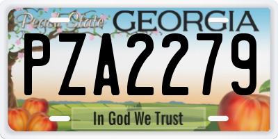 GA license plate PZA2279