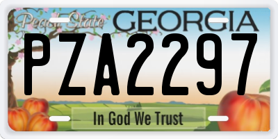 GA license plate PZA2297