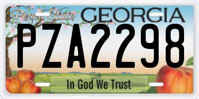GA license plate PZA2298