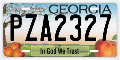 GA license plate PZA2327