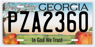 GA license plate PZA2360