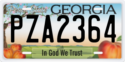 GA license plate PZA2364