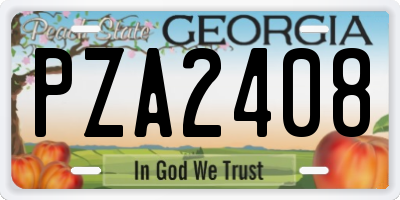 GA license plate PZA2408