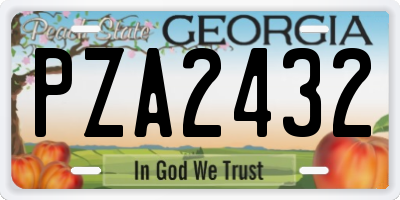 GA license plate PZA2432