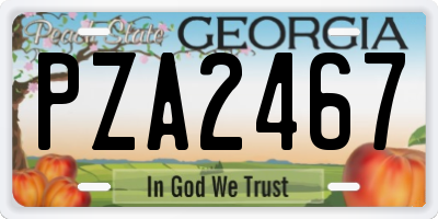 GA license plate PZA2467