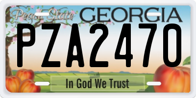 GA license plate PZA2470