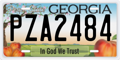 GA license plate PZA2484