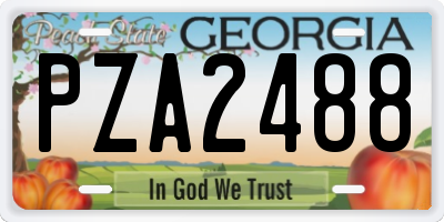 GA license plate PZA2488