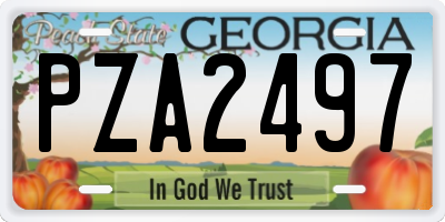 GA license plate PZA2497