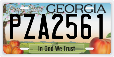GA license plate PZA2561