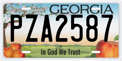 GA license plate PZA2587