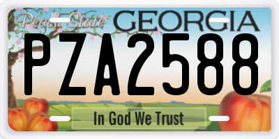 GA license plate PZA2588