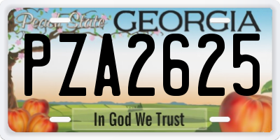 GA license plate PZA2625