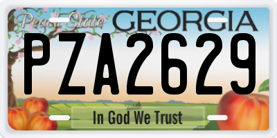 GA license plate PZA2629