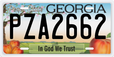 GA license plate PZA2662