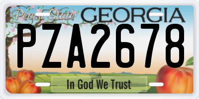 GA license plate PZA2678