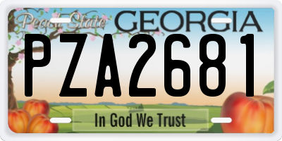 GA license plate PZA2681