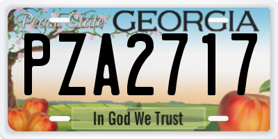GA license plate PZA2717