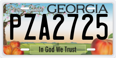 GA license plate PZA2725