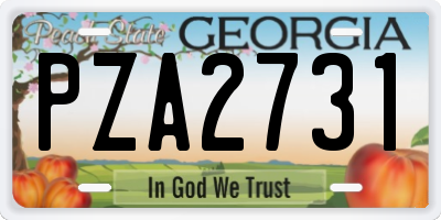 GA license plate PZA2731