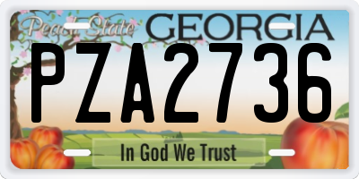 GA license plate PZA2736