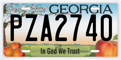 GA license plate PZA2740