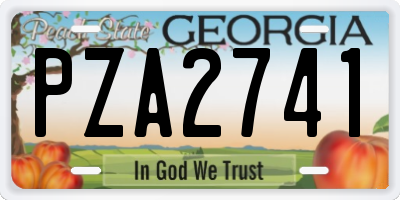 GA license plate PZA2741