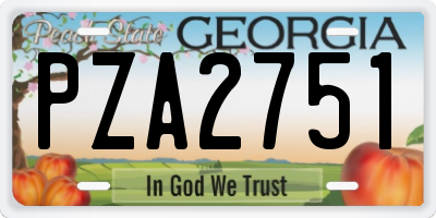 GA license plate PZA2751