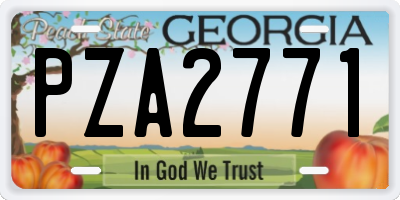 GA license plate PZA2771
