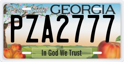 GA license plate PZA2777