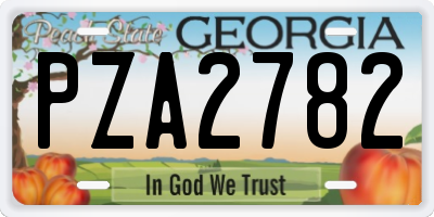 GA license plate PZA2782