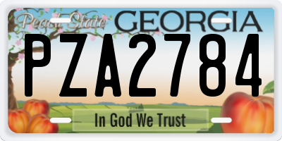 GA license plate PZA2784