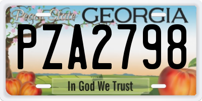 GA license plate PZA2798