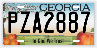 GA license plate PZA2887