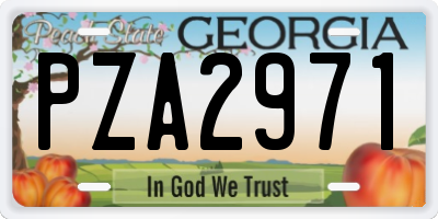 GA license plate PZA2971