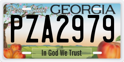 GA license plate PZA2979