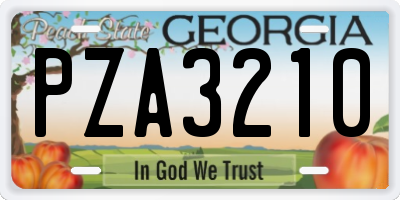 GA license plate PZA3210