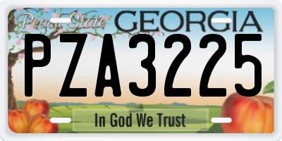 GA license plate PZA3225