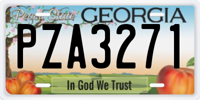 GA license plate PZA3271