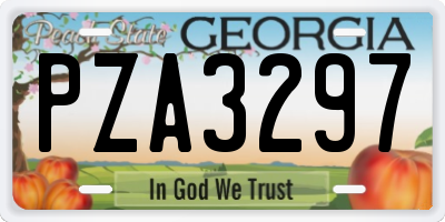 GA license plate PZA3297