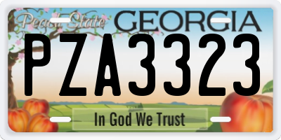 GA license plate PZA3323
