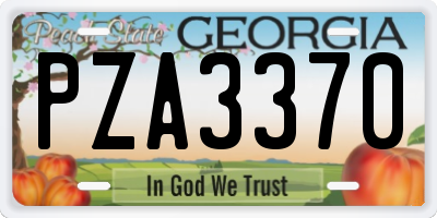 GA license plate PZA3370