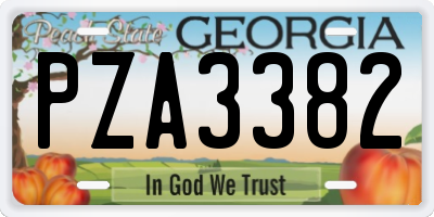 GA license plate PZA3382