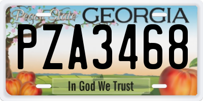 GA license plate PZA3468