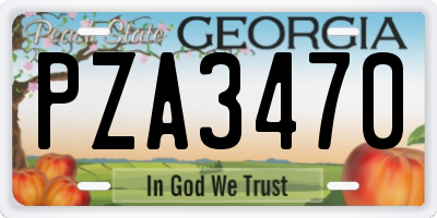 GA license plate PZA3470